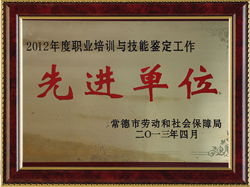 2012年度職業(yè)培訓(xùn)與技能鑒定工作-先進(jìn)對單位